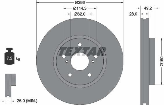 Textar 92174303 - Disc frana aaoparts.ro