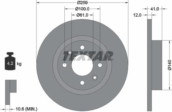 Textar 92175100 - Disc frana aaoparts.ro