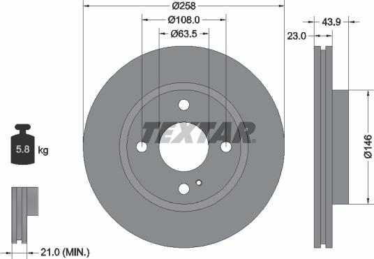 Textar 92176005 - Disc frana aaoparts.ro