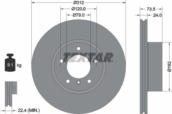 Textar 92176105 - Disc frana aaoparts.ro