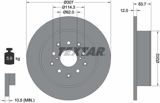 Textar 92170803 - Disc frana aaoparts.ro