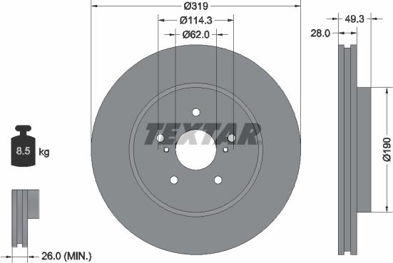 Textar 92171503 - Disc frana aaoparts.ro