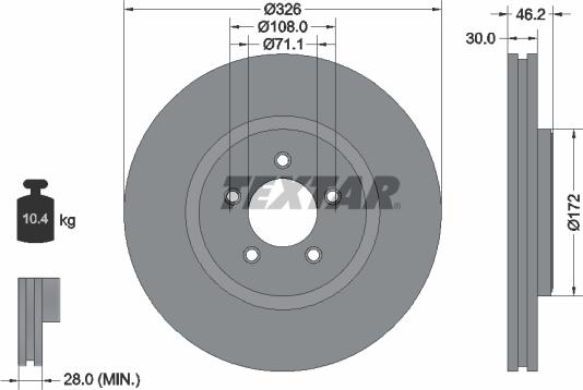 Textar 92173505 - Disc frana aaoparts.ro