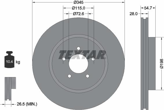 Textar 92177105 - Disc frana aaoparts.ro