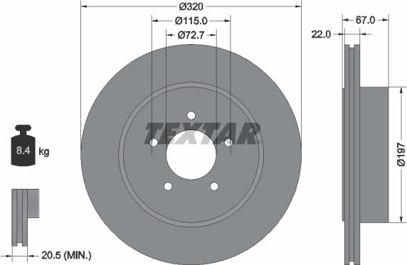 Textar 92177205 - Disc frana aaoparts.ro