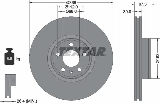 Textar 92345505 - Disc frana aaoparts.ro