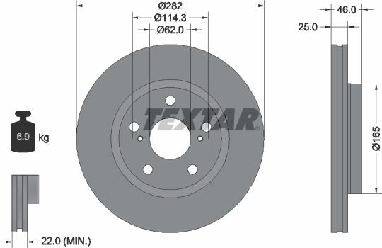 Textar 92341103 - Disc frana aaoparts.ro