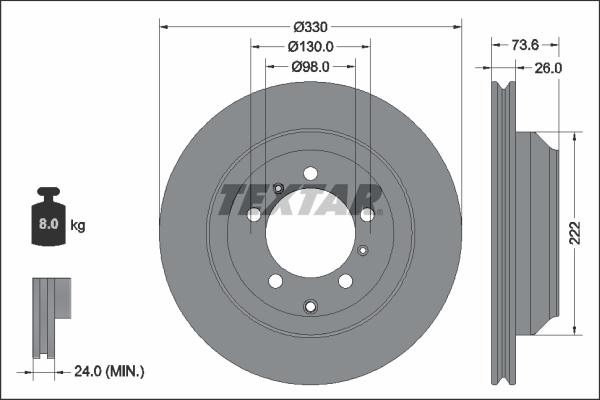Textar 92348303 - Disc frana aaoparts.ro