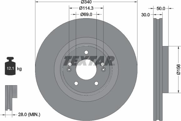 Textar 92342803 - Disc frana aaoparts.ro