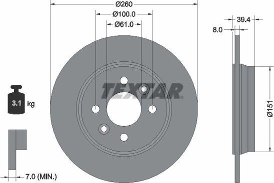 Textar 92347603 - Disc frana aaoparts.ro