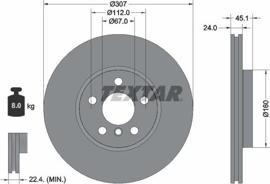 Textar 92347205 - Disc frana aaoparts.ro