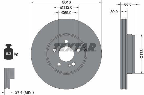 Textar 92353505 - Disc frana aaoparts.ro