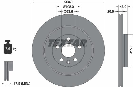 Textar 92304503 - Disc frana aaoparts.ro