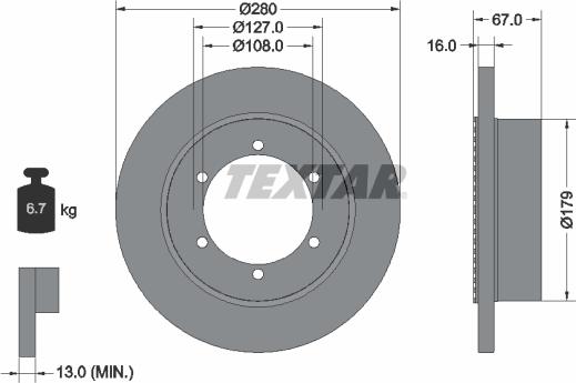 Textar 92304003 - Disc frana aaoparts.ro