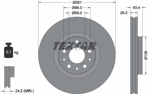 Textar 92304803 - Disc frana aaoparts.ro