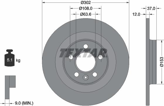 Textar 92304703 - Disc frana aaoparts.ro