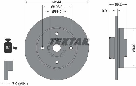 Textar 92305403 - Disc frana aaoparts.ro