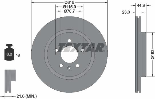 Textar 92305603 - Disc frana aaoparts.ro