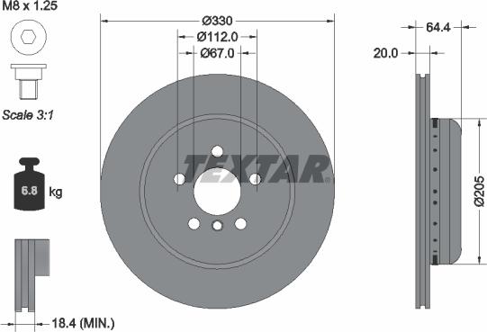 Textar 92305025 - Disc frana aaoparts.ro