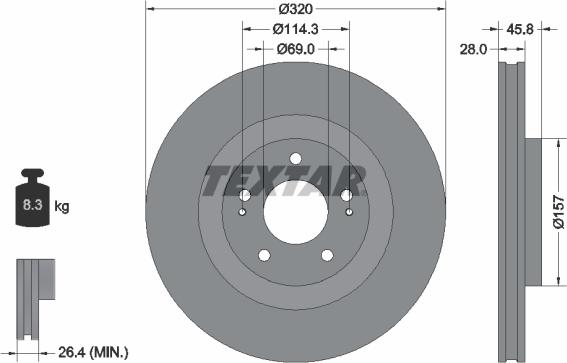 Textar 92306503 - Disc frana aaoparts.ro