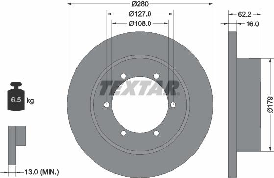 Textar 92308500 - Disc frana aaoparts.ro