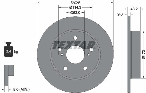 Textar 92308303 - Disc frana aaoparts.ro