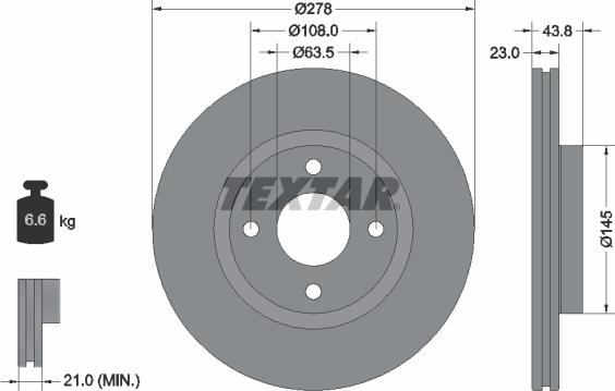 Textar 92303203 - Disc frana aaoparts.ro