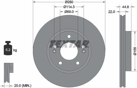 Textar 92314703 - Disc frana aaoparts.ro