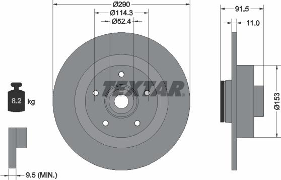 Textar 92316503 - Disc frana aaoparts.ro