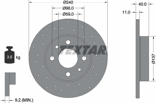 Textar 92316003 - Disc frana aaoparts.ro