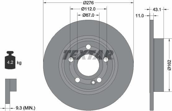 Textar 92316803 - Disc frana aaoparts.ro