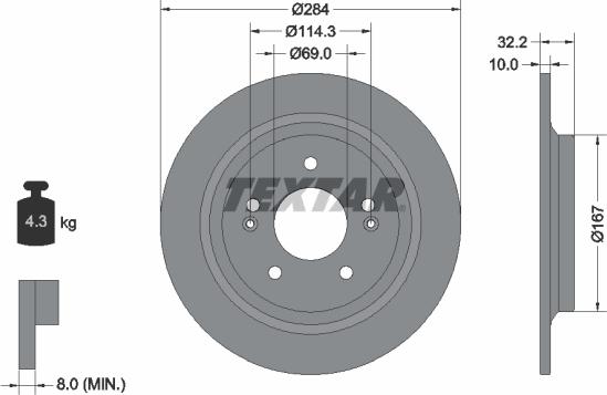 Textar 92316303 - Disc frana aaoparts.ro