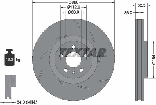 Textar 92334105 - Disc frana aaoparts.ro