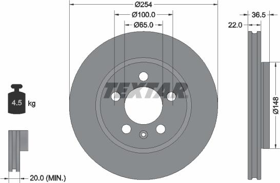 Textar 92329503 - Disc frana aaoparts.ro