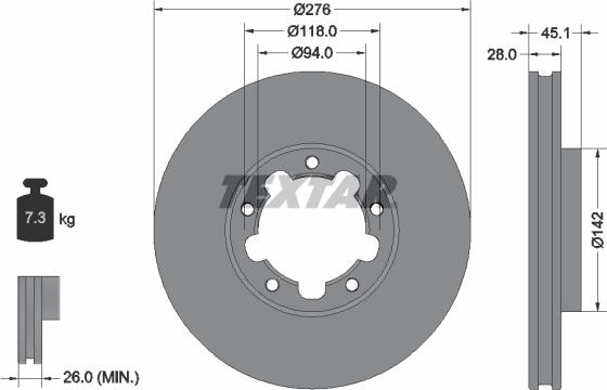 Textar 92324003 - Disc frana aaoparts.ro