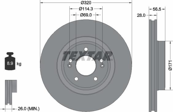 Textar 92323605 - Disc frana aaoparts.ro