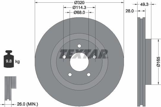 Textar 92299403 - Disc frana aaoparts.ro