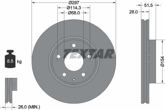 Textar 92295003 - Disc frana aaoparts.ro