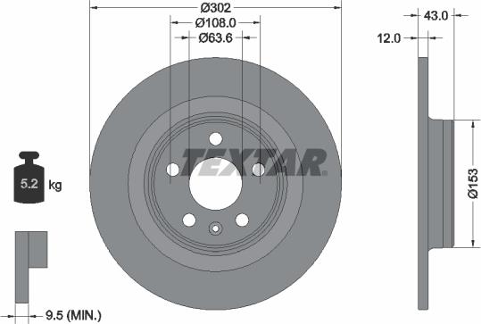 Textar 92295105 - Disc frana aaoparts.ro