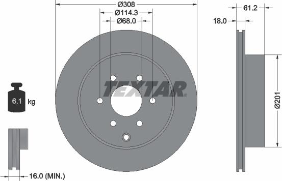 Textar 92296403 - Disc frana aaoparts.ro