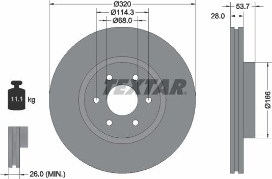 Textar 92296503 - Disc frana aaoparts.ro