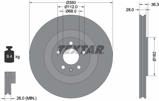 Textar 92290405 - Disc frana aaoparts.ro