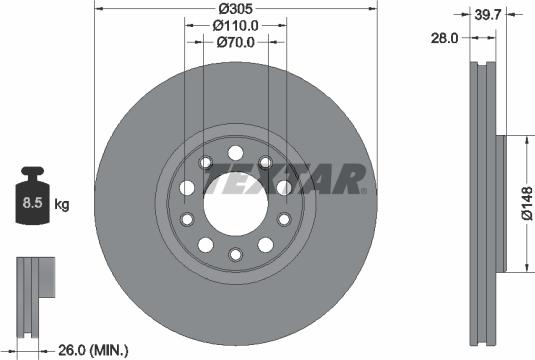 Textar 92293903 - Disc frana aaoparts.ro