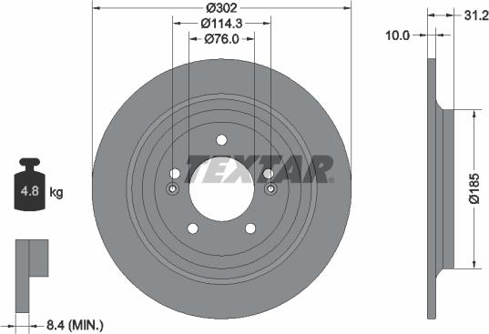 Textar 92293403 - Disc frana aaoparts.ro