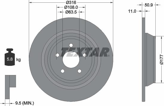 Textar 92292503 - Disc frana aaoparts.ro