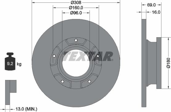 Textar 92292603 - Disc frana aaoparts.ro