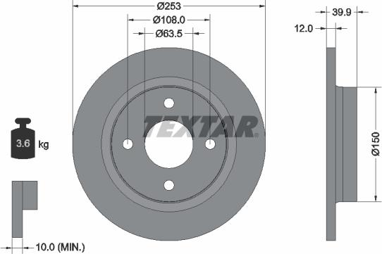 Textar 92292803 - Disc frana aaoparts.ro