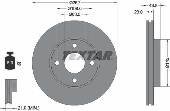 Textar 92292703 - Disc frana aaoparts.ro