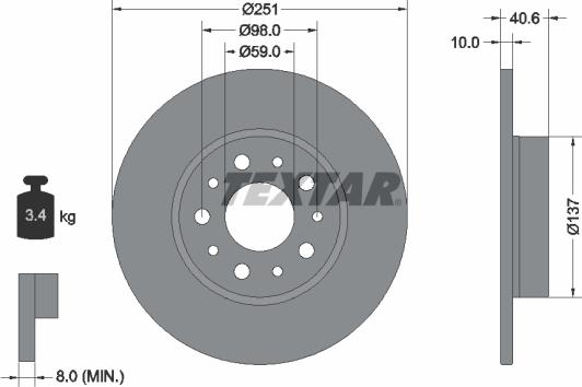 Textar 92244303 - Disc frana aaoparts.ro