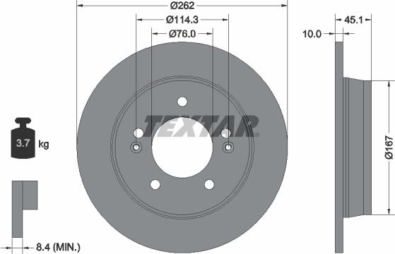 Textar 92240003 - Disc frana aaoparts.ro